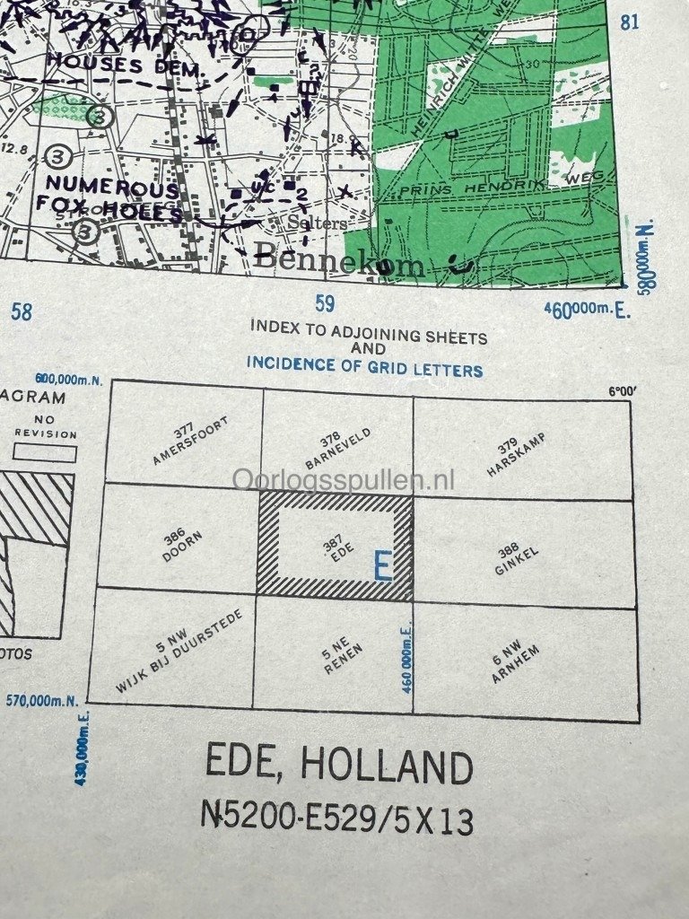 Original WWII Allied secret map of Ede – March 1945 — image 14