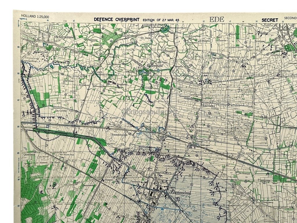 Original WWII Allied secret map of Ede – March 1945 — image 2