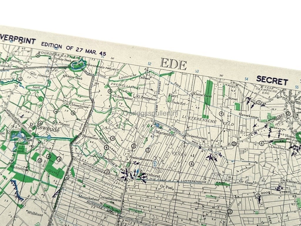 Original WWII Allied secret map of Ede – March 1945 — image 4