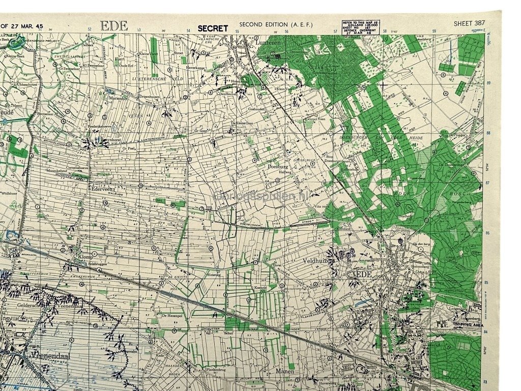 Original WWII Allied secret map of Ede – March 1945 — image 5