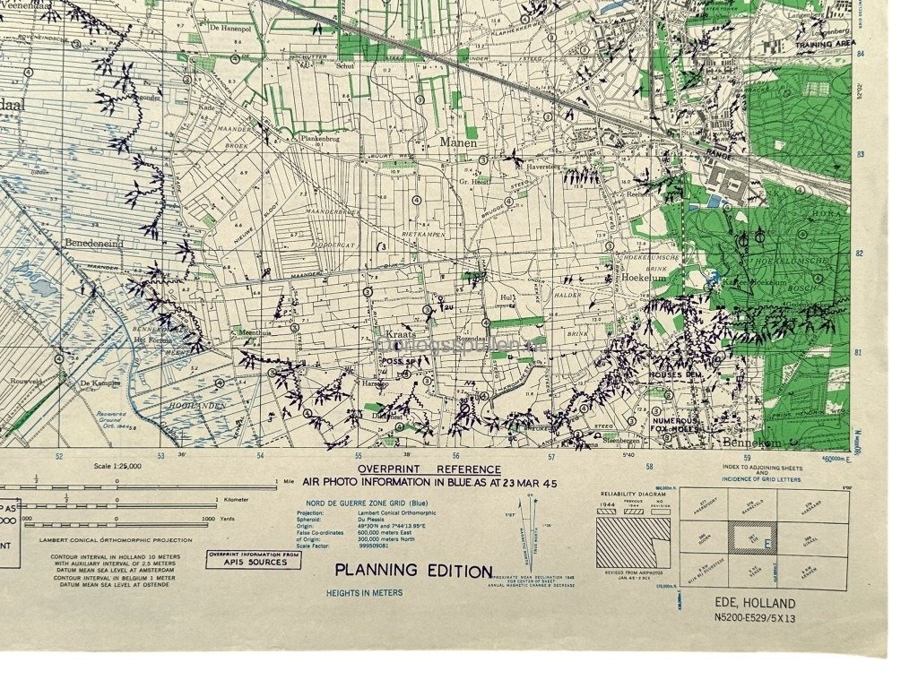 Original WWII Allied secret map of Ede – March 1945 — image 6