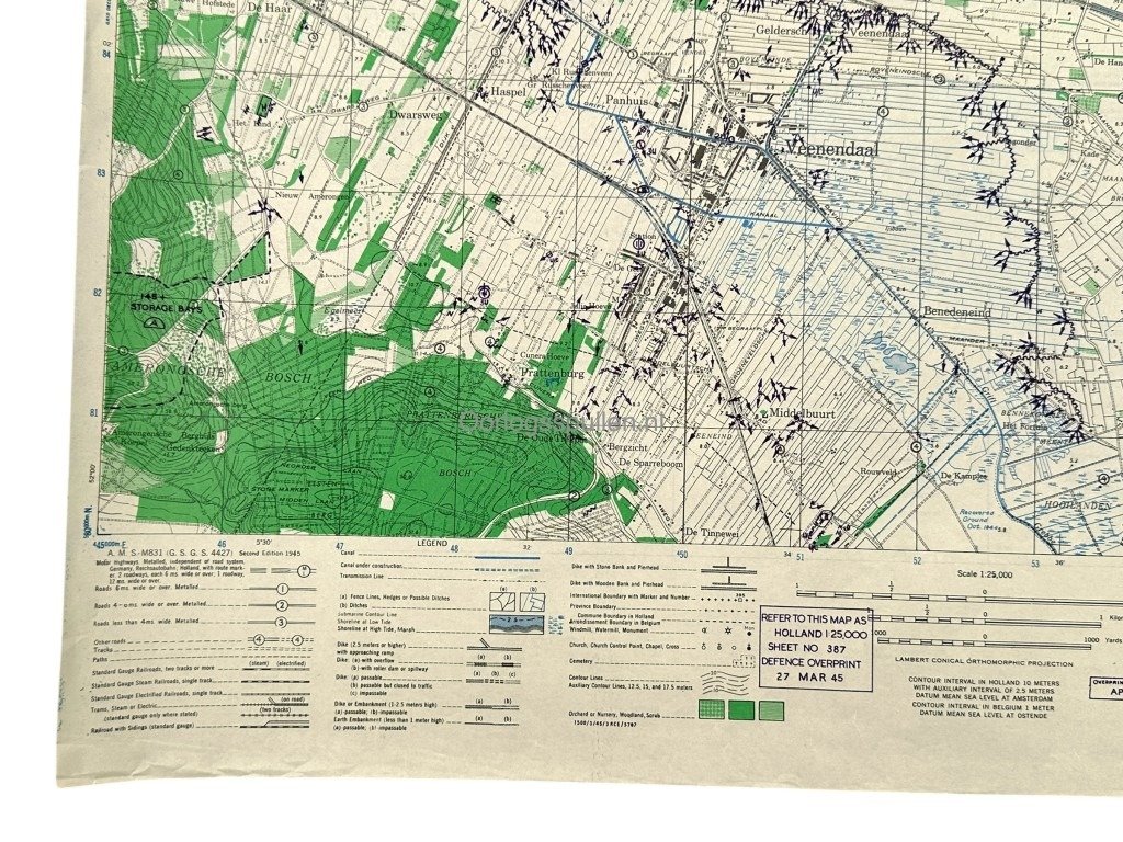Original WWII Allied secret map of Ede – March 1945 — image 7