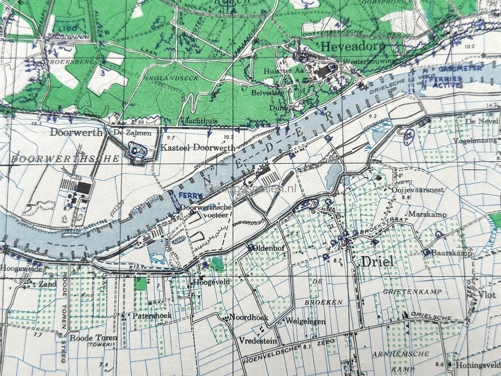 Original WWII Allied map of Arnhem-West and surrounding villages – 21 March 1945 — image 10