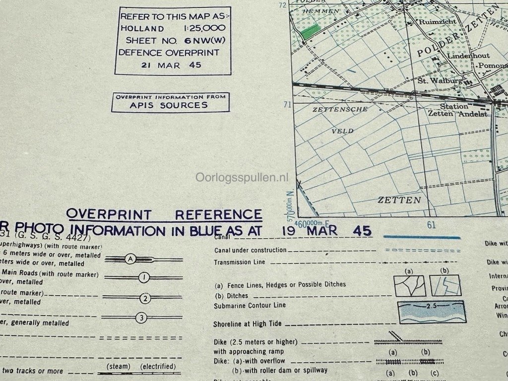 Original WWII Allied map of Arnhem-West and surrounding villages – 21 March 1945 — image 12