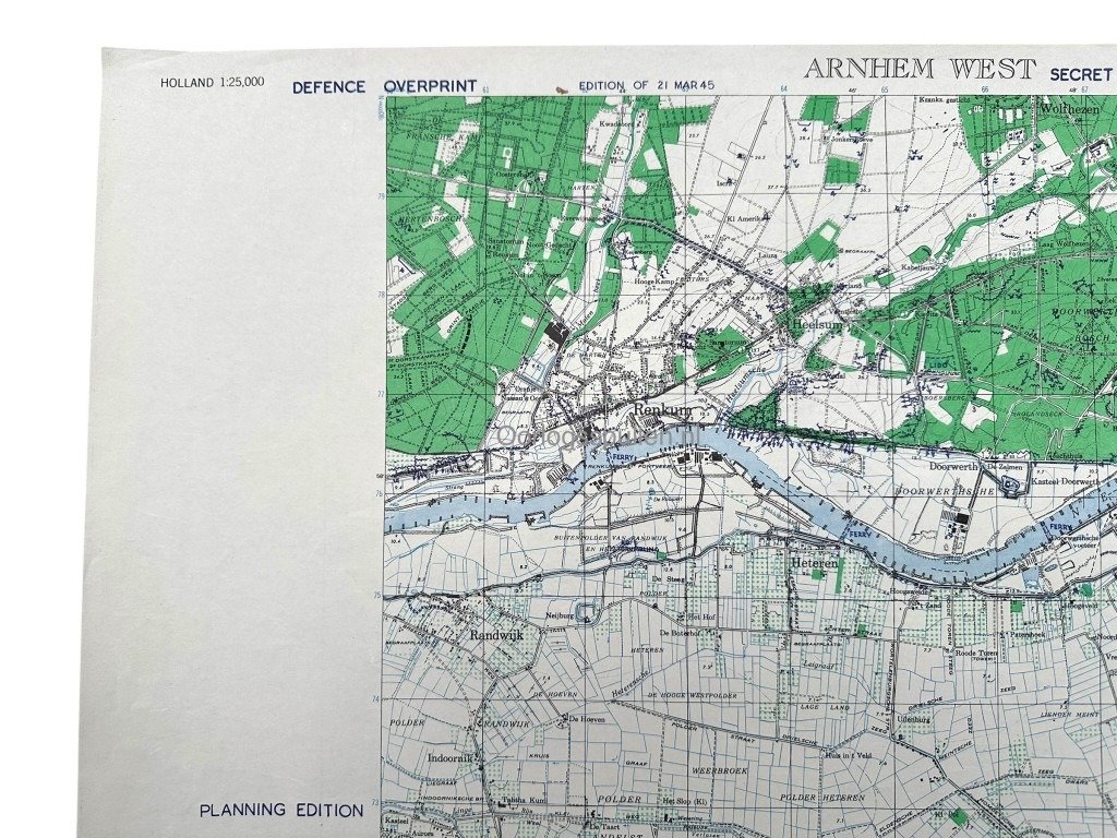 Original WWII Allied map of Arnhem-West and surrounding villages – 21 March 1945 — image 2