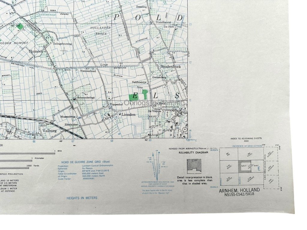 Original WWII Allied map of Arnhem-West and surrounding villages – 21 March 1945 — image 4