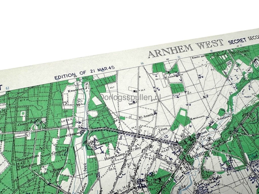 Original WWII Allied map of Arnhem-West and surrounding villages – 21 March 1945 — image 6