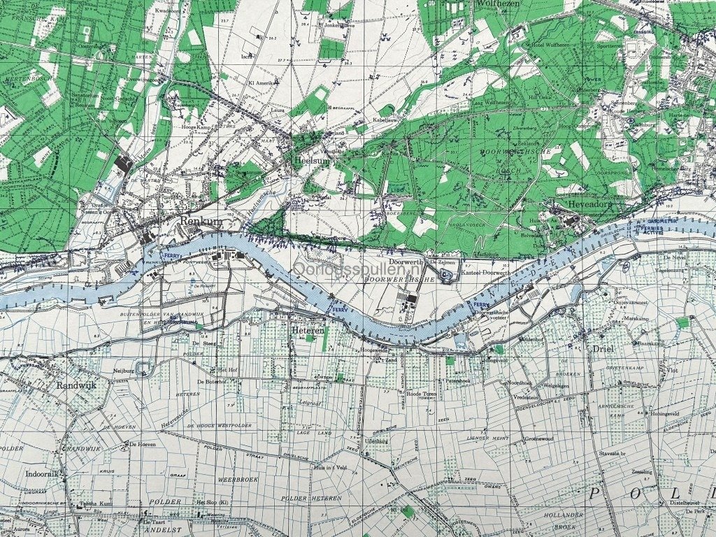 Original WWII Allied map of Arnhem-West and surrounding villages – 21 March 1945 — image 7