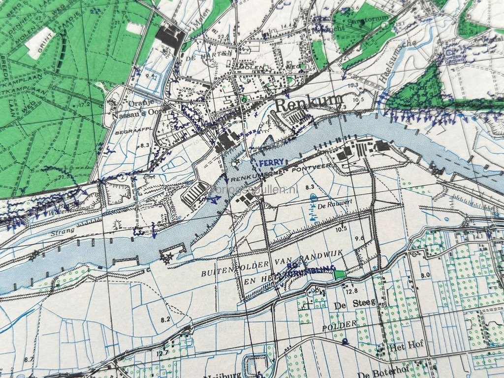 Original WWII Allied map of Arnhem-West and surrounding villages – 21 March 1945 — image 8