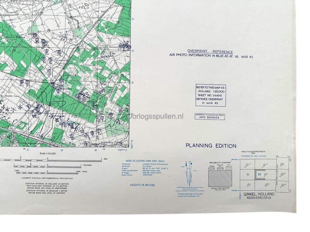 Original WWII Allied secret map of Ginkel – March 1945 — image 10