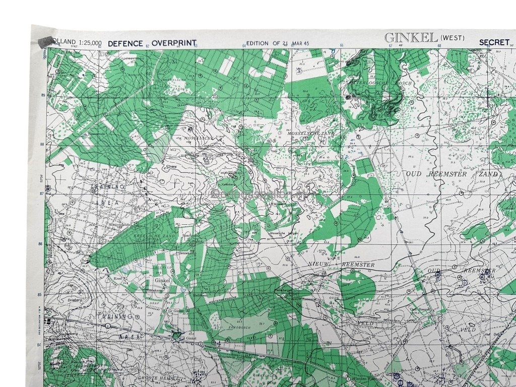 Original WWII Allied secret map of Ginkel – March 1945 — image 2