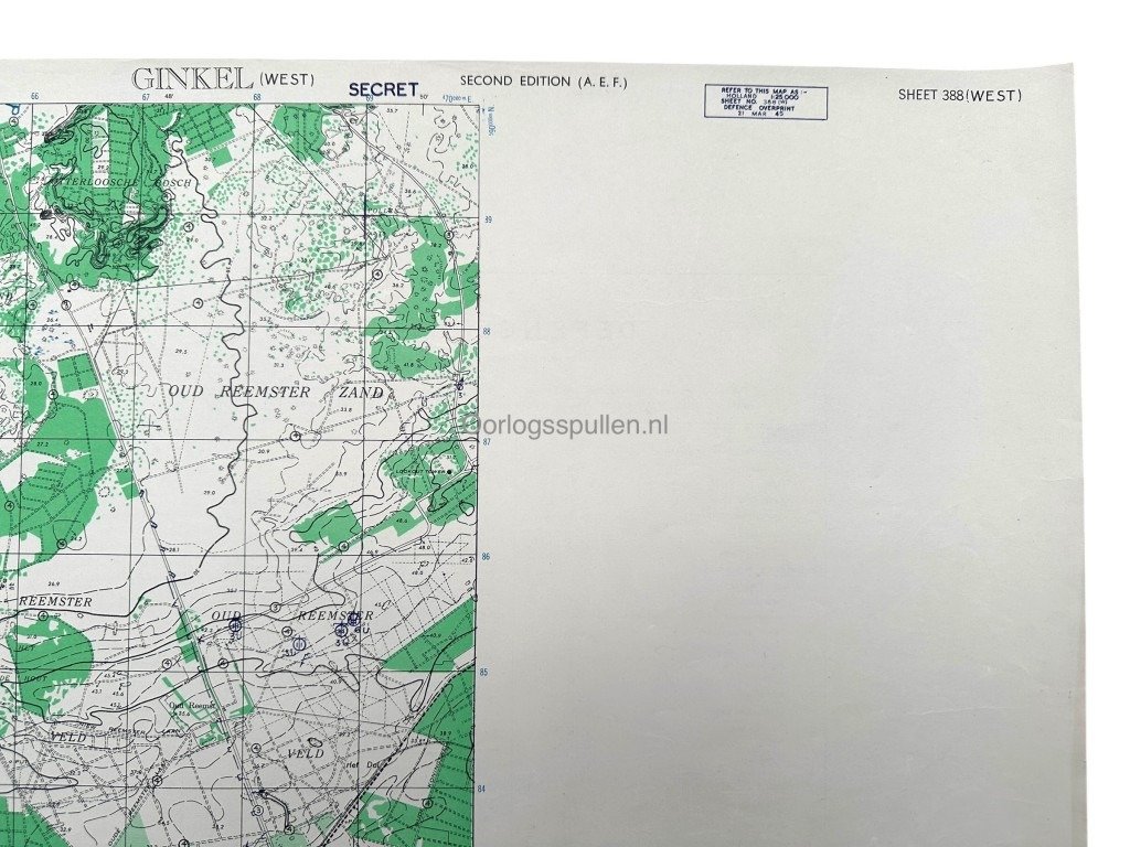 Original WWII Allied secret map of Ginkel – March 1945 — image 4