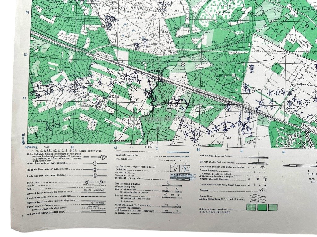 Original WWII Allied secret map of Ginkel – March 1945 — image 9
