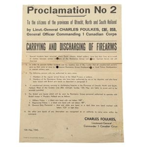 Original WWII Canadian poster regarding firearms in the Netherlands in …