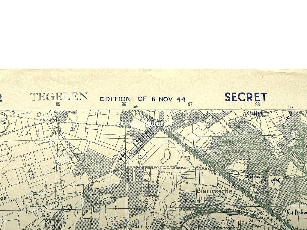 Original WWII Allied secret battle map of Tegelen/Venlo – November 8, 1944 — image 2