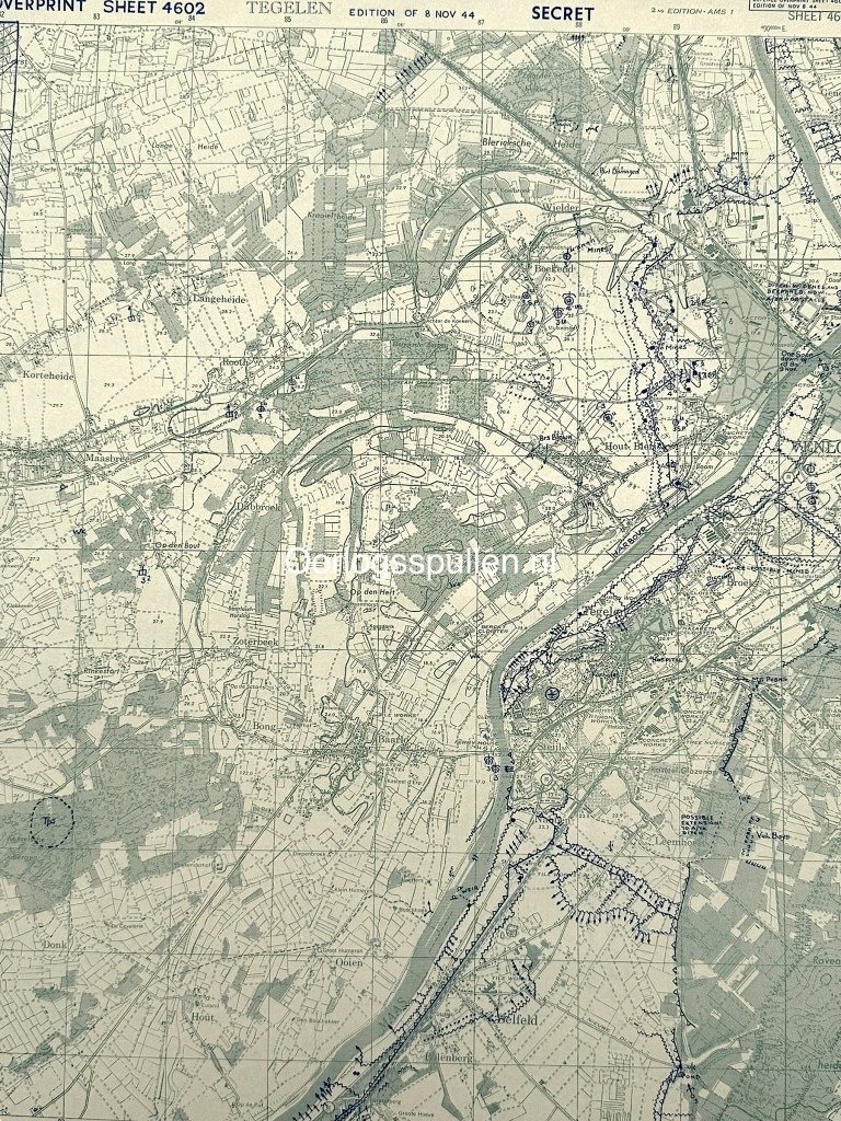 Original WWII Allied secret battle map of Tegelen/Venlo – November 8, 1944 — image 3