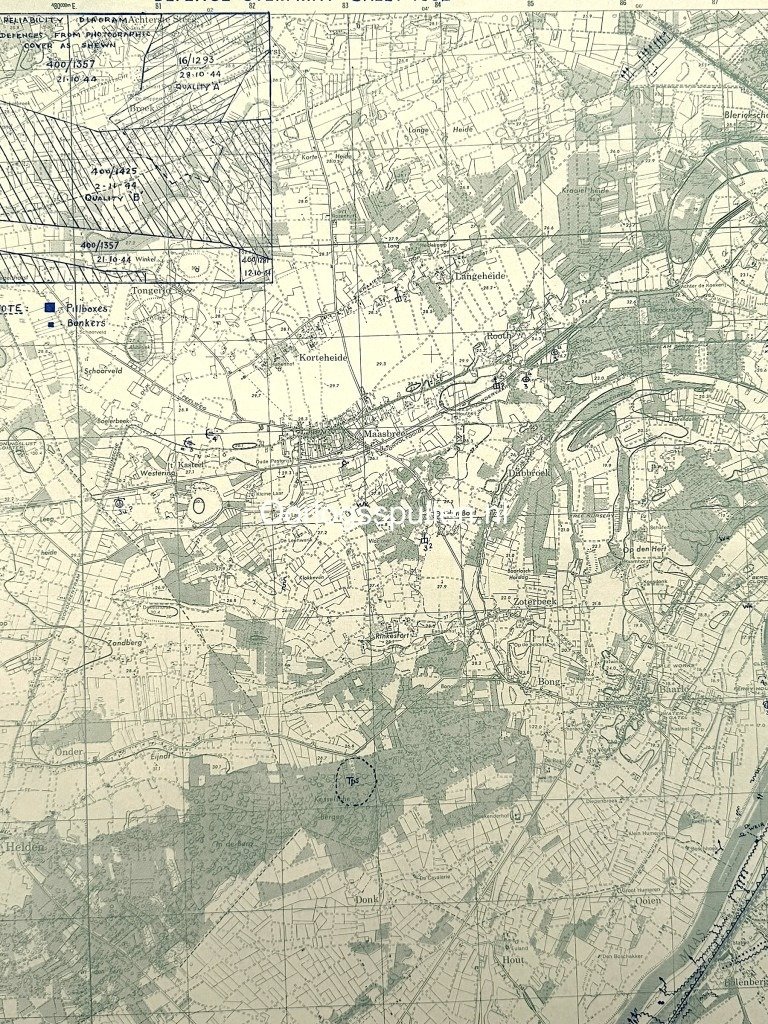 Original WWII Allied secret battle map of Tegelen/Venlo – November 8, 1944 — image 4