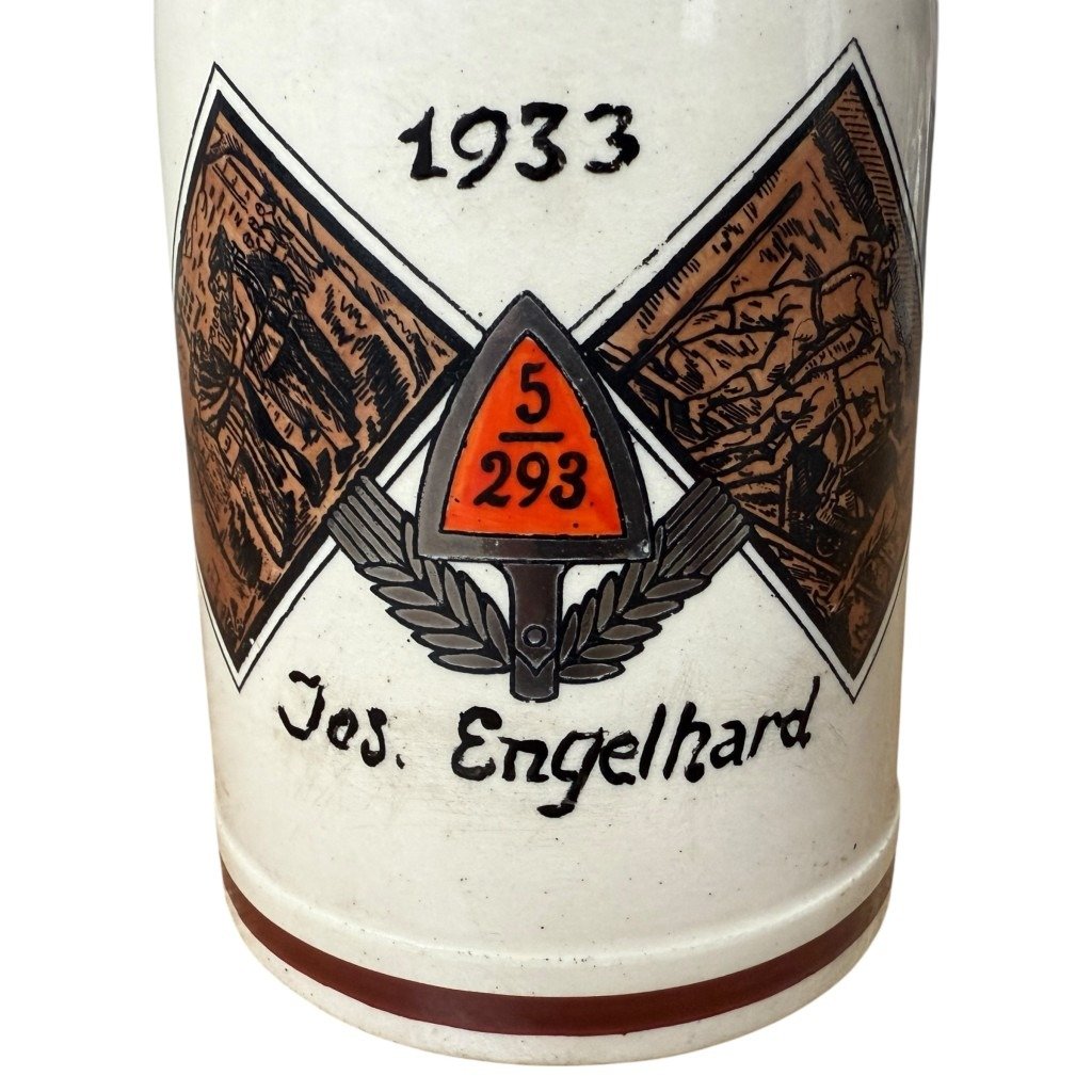 Original WWII German Reichsarbeitsdienst beer stein 5/293 Lichtenthal (Zwiesel, Bavaria) — image 2
