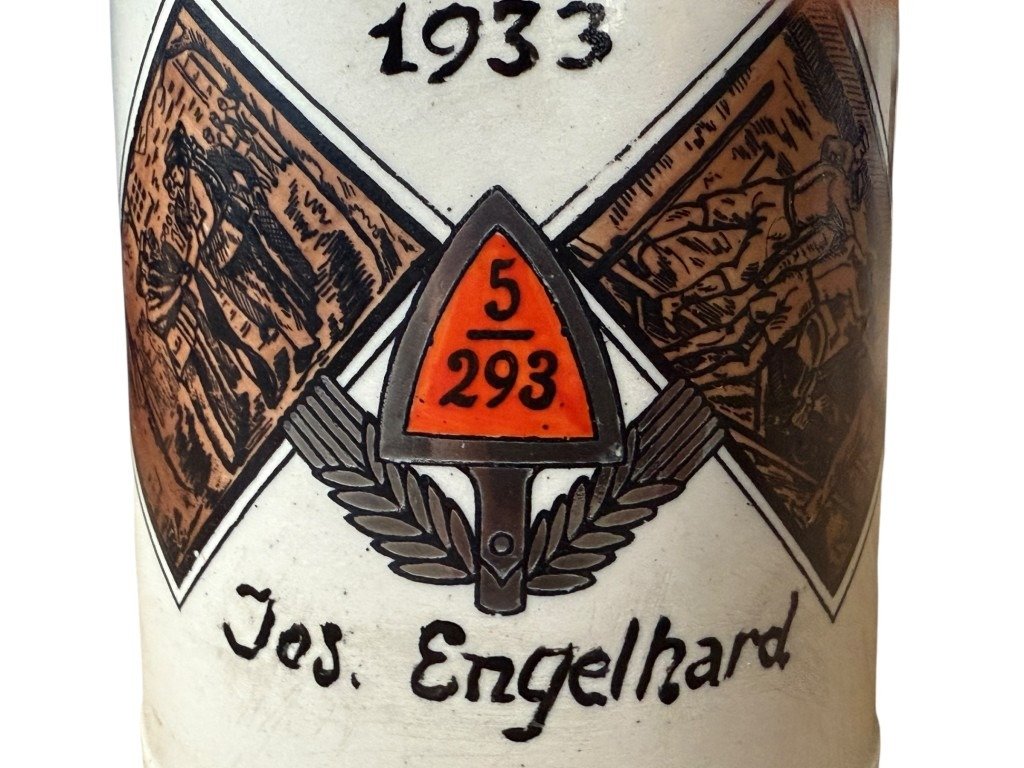 Original WWII German Reichsarbeitsdienst beer stein 5/293 Lichtenthal (Zwiesel, Bavaria) — image 6