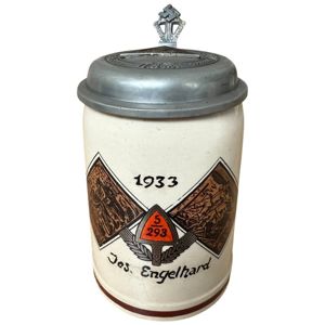 Original WWII German Reichsarbeitsdienst beer stein 5/293 Lichtenthal (Zwiesel, Bavaria)