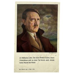 Original WWII German postcard hand-signed by Reichskommissar Dr. Arthur Seyss-Inquart