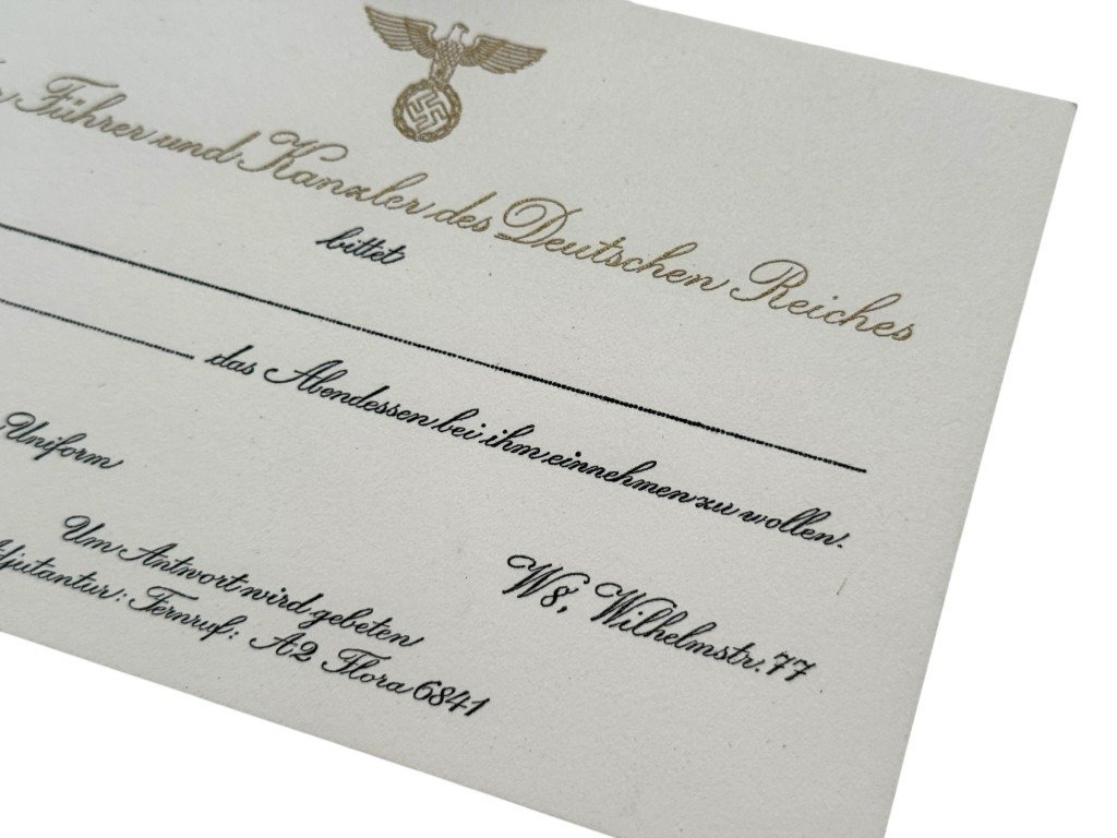 Original WWII German Adolf Hitler invitation card — image 4