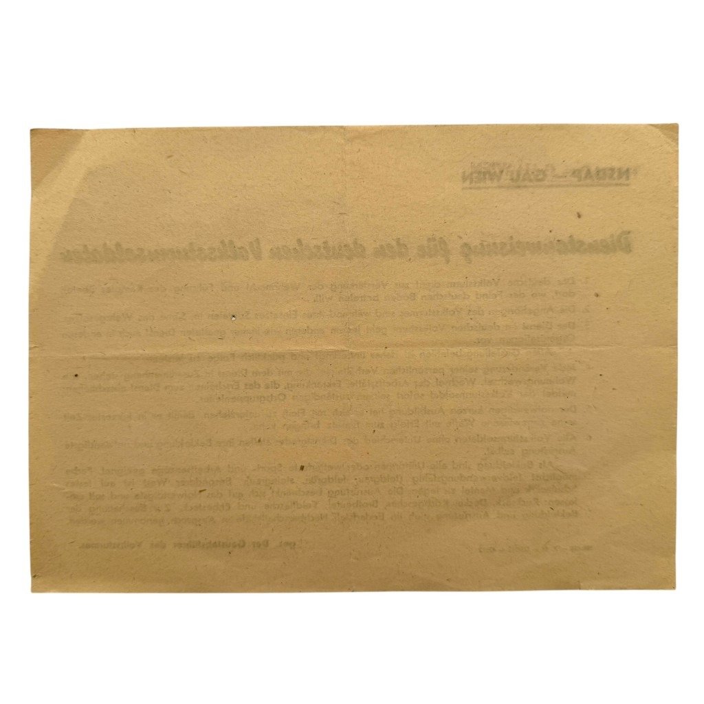 Original WWII German Volkssturm leaflet Wien 1944 — image 5