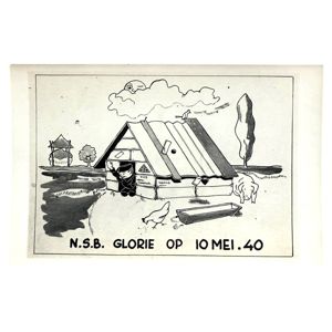 Original WWII Dutch anti-NSB postcard