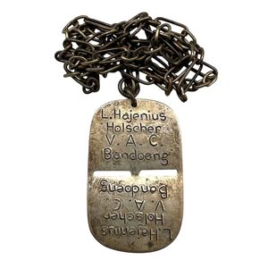 Original WWII Dutch East Indies Name Tag of a Dutch …