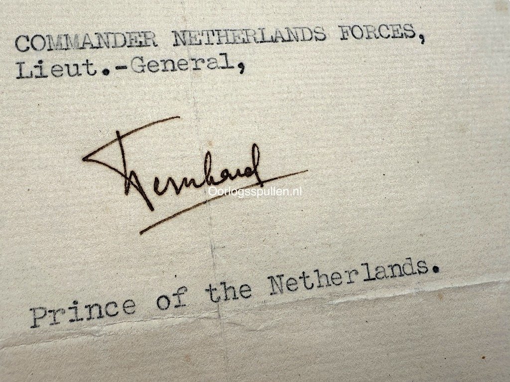 Original WWII Dutch Prins Bernhard letter with autograph — image 4