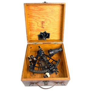 Original WWII German Kriegsmarine sextant in wooden box