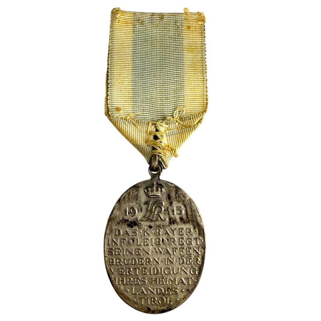 Original WWI German Erinnerungsmedaille des K.B. Infanterie-Leib-Regiments an den Tiroler Feldzug 1915 — image 3