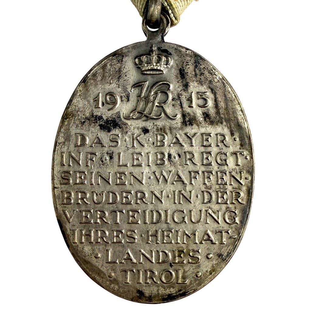 Original WWI German Erinnerungsmedaille des K.B. Infanterie-Leib-Regiments an den Tiroler Feldzug 1915 — image 4