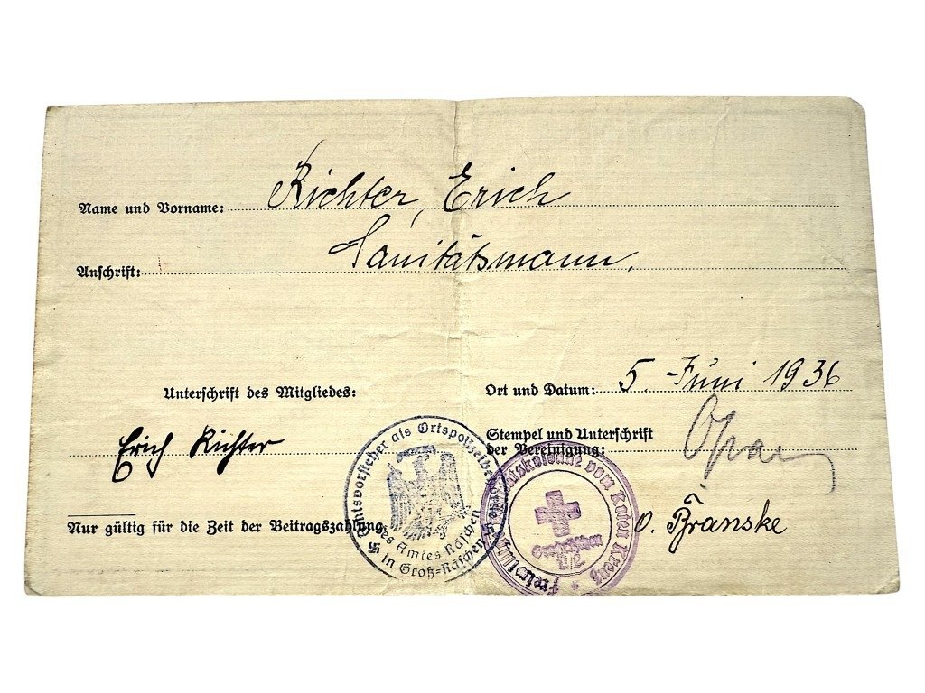 Original WWII German DRK Mitgliedsausweis — image 3