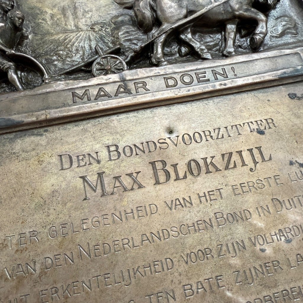 Original 1926 Max Blokzijl plaque Nederlandschen Bond in Duitschland — image 2