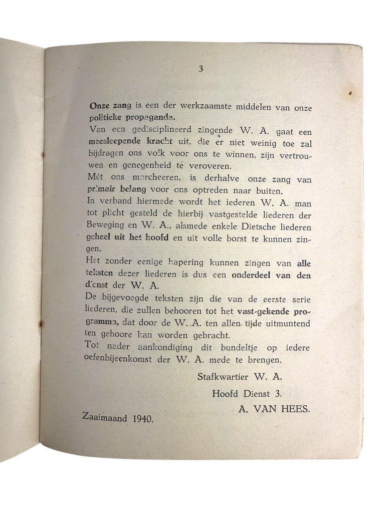 Original WWII Dutch NSB W.A. song booklet — image 5