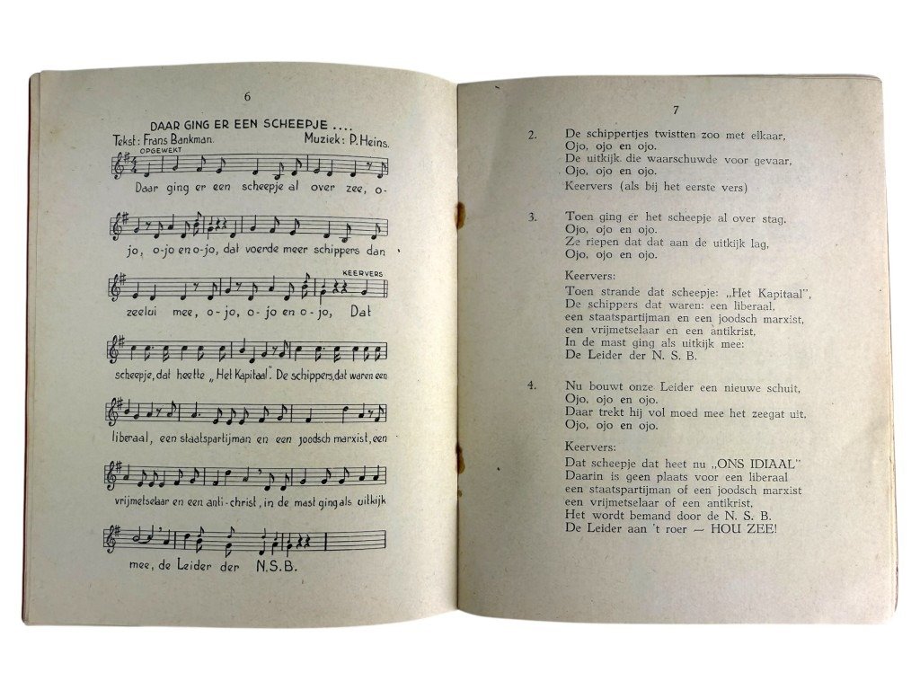 Original WWII Dutch NSB W.A. song booklet — image 7