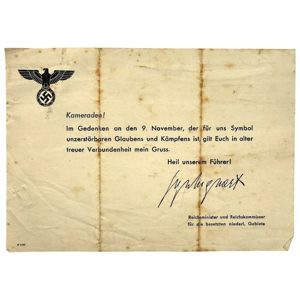Original WWII German document Dr. Arthur Seyss-Inquart