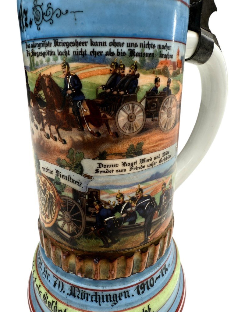 Original WWI German 4e Lothringen Feldartillerie-Regiment Nr. 70 beer stein — image 10