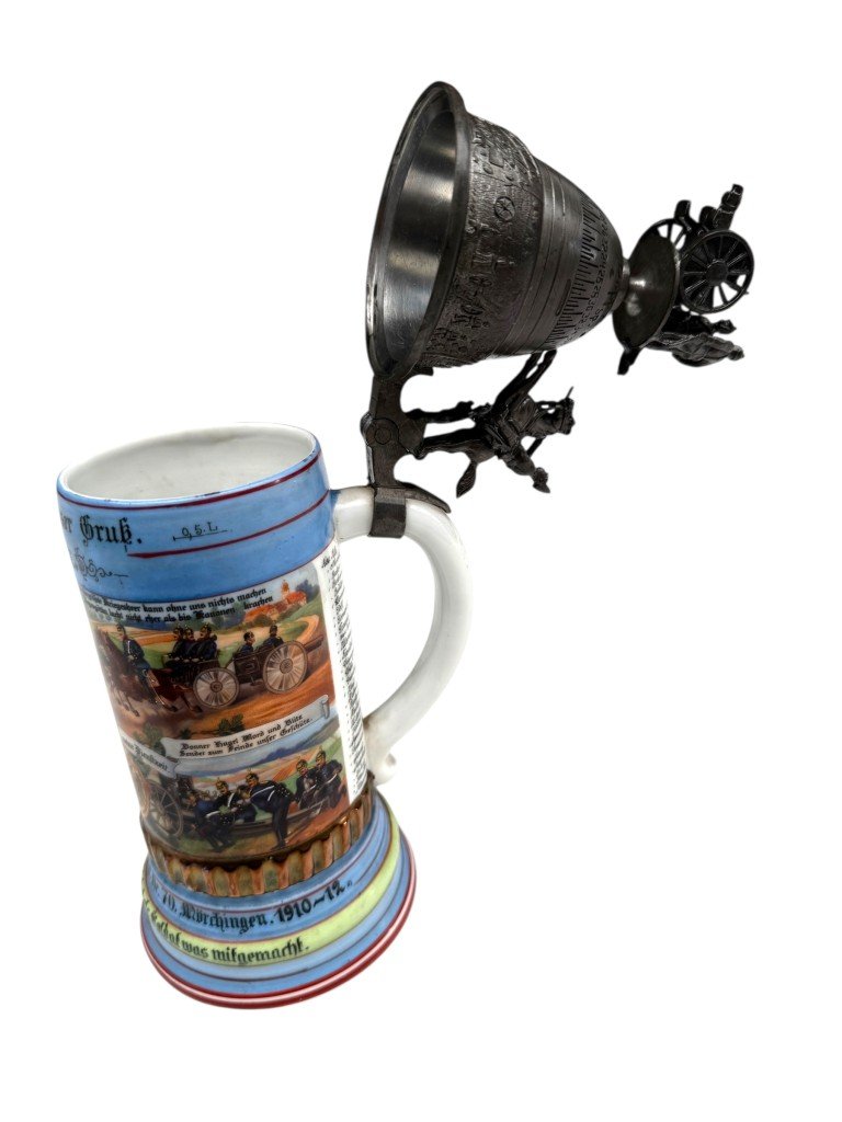 Original WWI German 4e Lothringen Feldartillerie-Regiment Nr. 70 beer stein — image 11