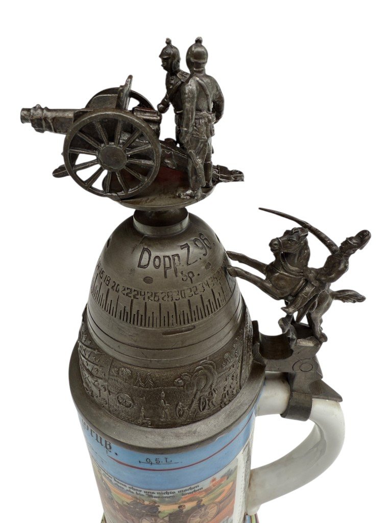 Original WWI German 4e Lothringen Feldartillerie-Regiment Nr. 70 beer stein — image 4