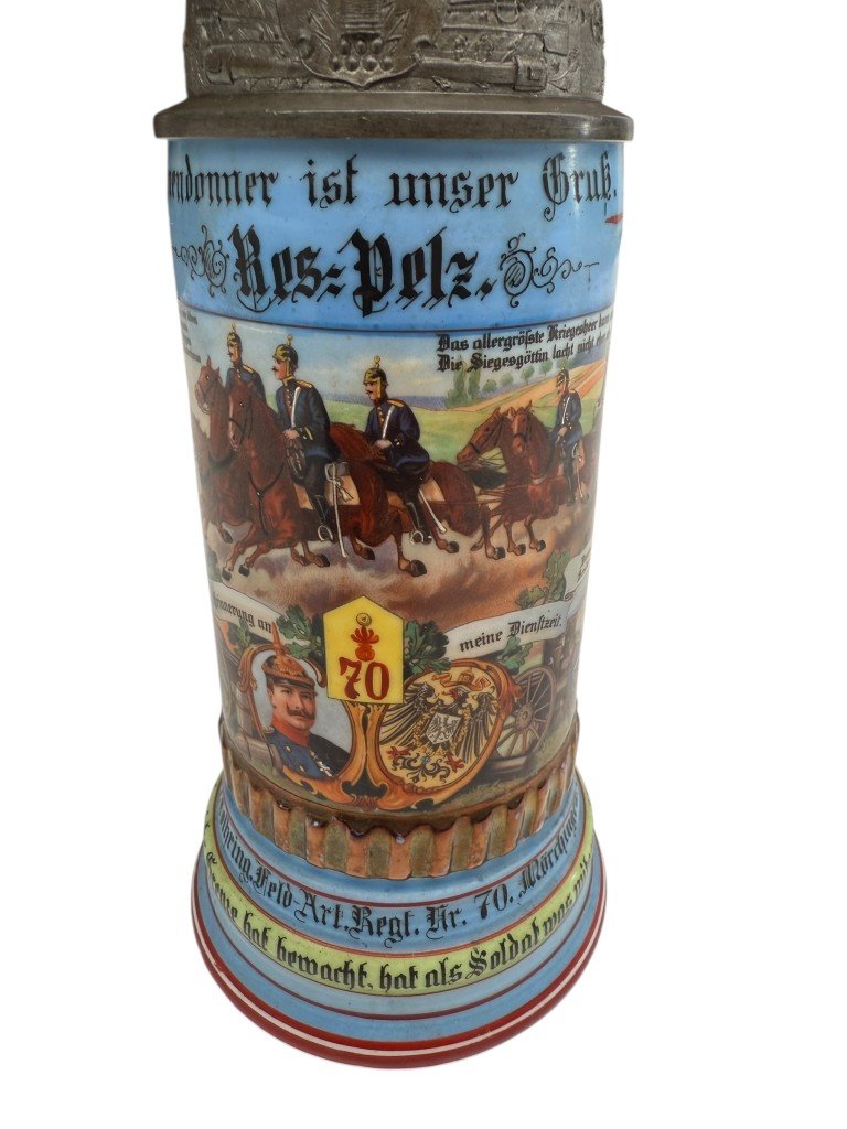 Original WWI German 4e Lothringen Feldartillerie-Regiment Nr. 70 beer stein — image 5
