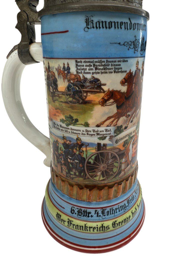 Original WWI German 4e Lothringen Feldartillerie-Regiment Nr. 70 beer stein — image 6