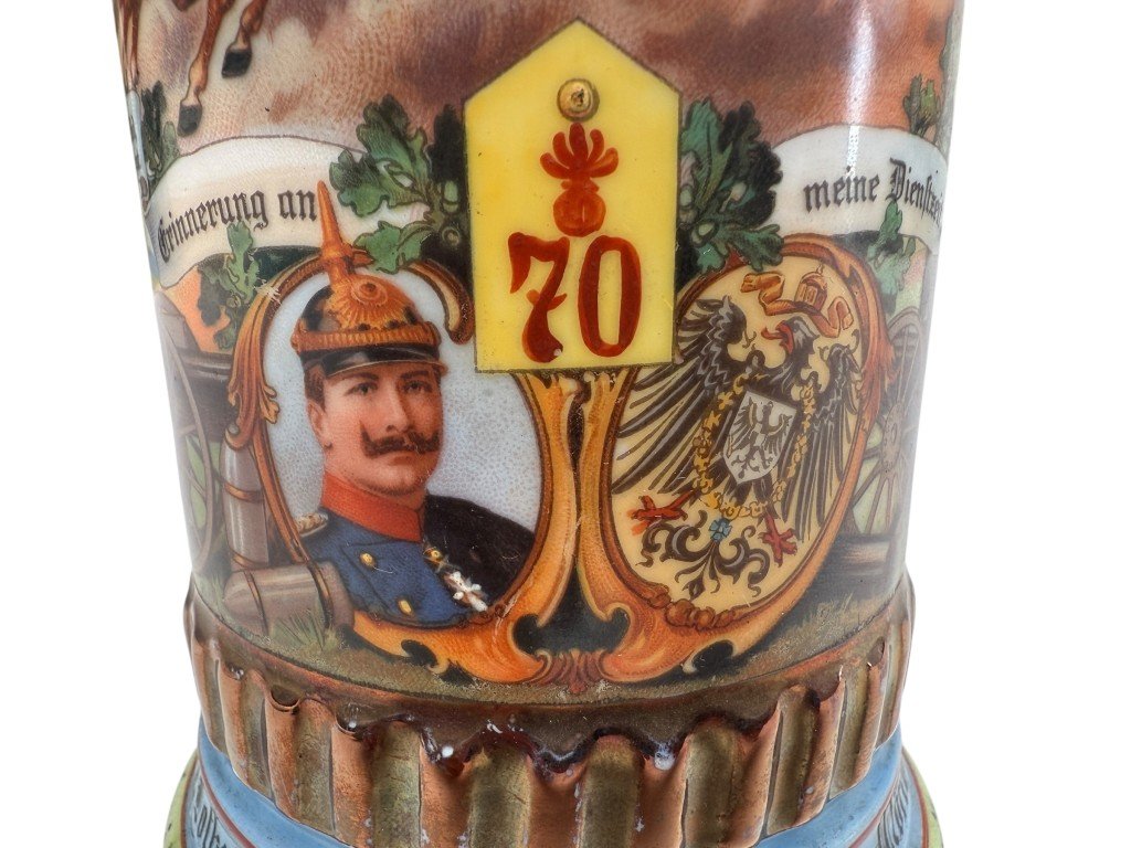 Original WWI German 4e Lothringen Feldartillerie-Regiment Nr. 70 beer stein — image 9