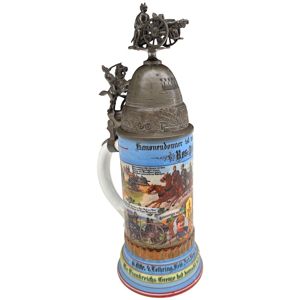 Original WWI German 4e Lothringen Feldartillerie-Regiment Nr. 70 beer stein