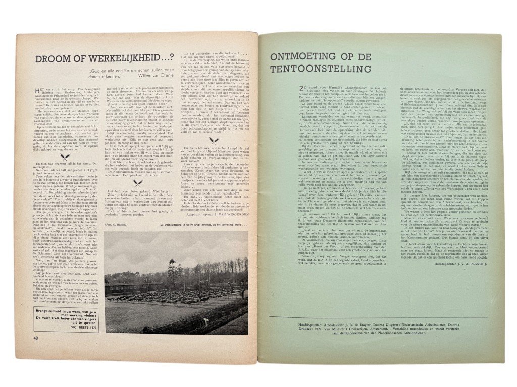 Original WWII Nederlandsche Arbeidsdienst 'Vorming' booklet – No. 3, March 1944 — image 13