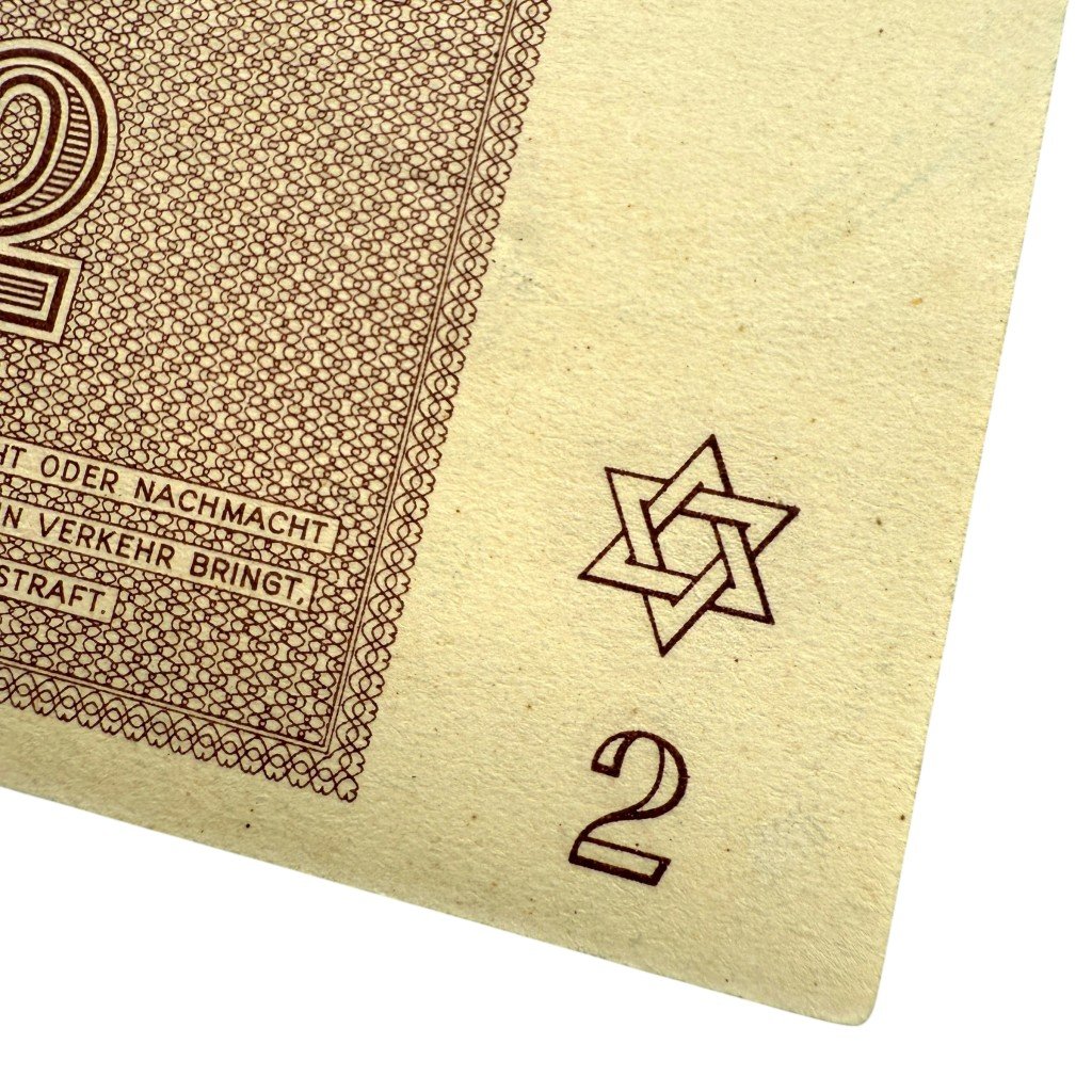 Original WWII German Jewish Ghetto/Camp Theresienstadt 2 Kronen banknote — image 3