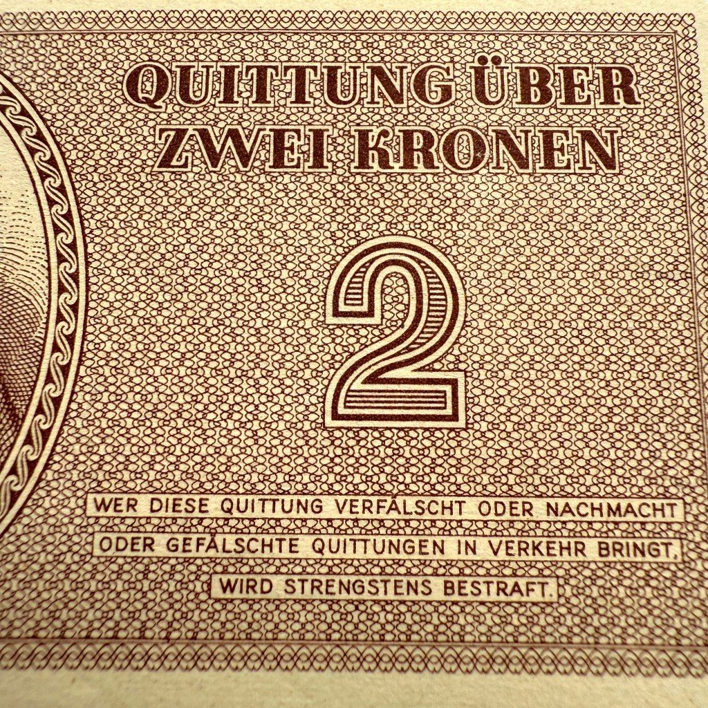 Original WWII German Jewish Ghetto/Camp Theresienstadt 2 Kronen banknote — image 5