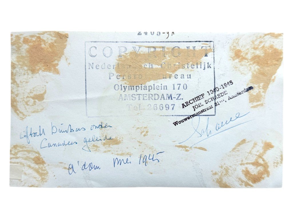 Original WWII Dutch photo May 1945 retreat of German troops with Canadian forces in Amsterdam — image 2