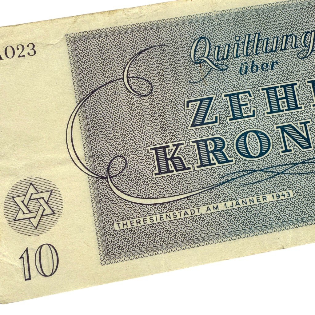 Original WWII German Jewish Ghetto/Camp Theresienstadt 10 Kronen banknote — image 6